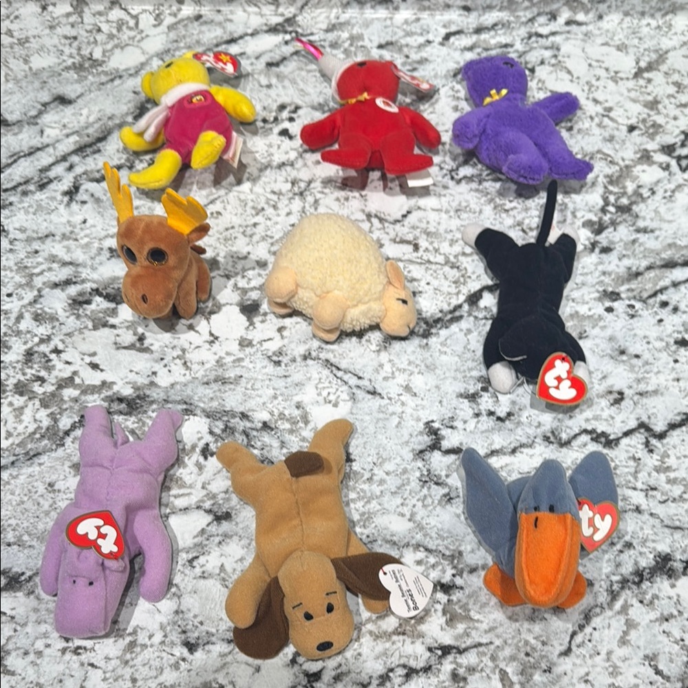 Assortment of McDonald’s TY Beanie Babies and stuffed animals